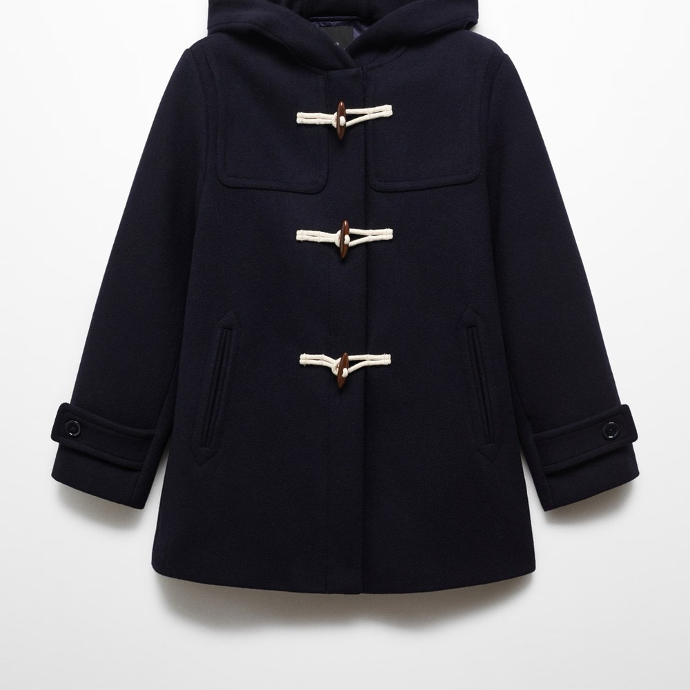 NWT MANGO Hooded Wool Coat size XS - Picture 10 of 16